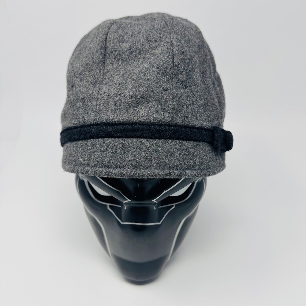 Vintage Goorin Bros Gray Wool Blend Flat Cap Hat Medium Crown‎ Logo